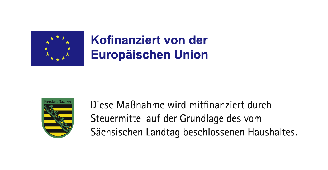 EFRE ESF EU Logo Kombiniertes Logo aus Sachsen Signet und das vom EFRE-ESF